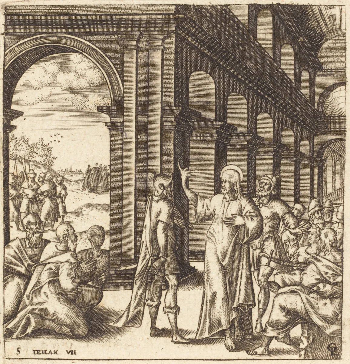 Christ at the Feast of Tabernacles by Léonard Gaultier, print, 1576-1580
