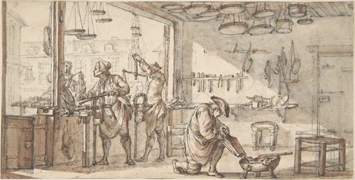 The Maker of Scales by Jean Michel Moreau le Jeune, drawing, 1758-1768