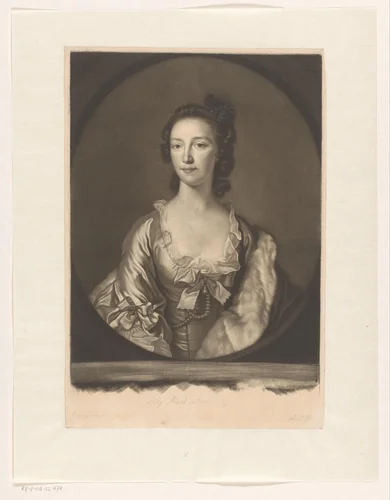 Portret van Anne Farquharson-MacKintosh by James McArdell, print, 1745-1765