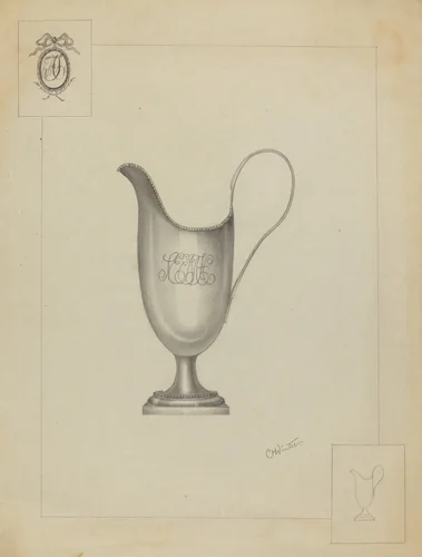 Silver Pitcher by Charlotte Winter, index of american design, 1935-1942