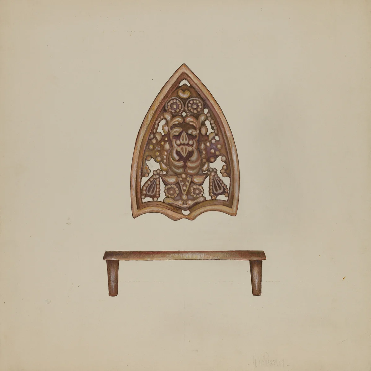 Flat Iron Holder by Vincent McPharlin, index of american design, 1937