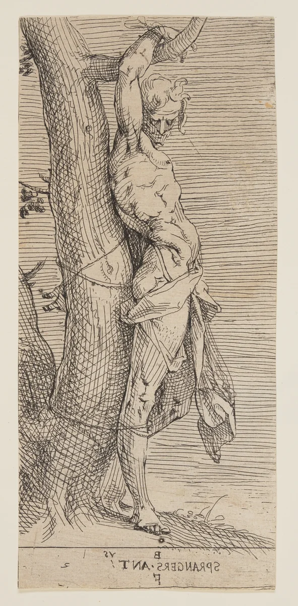 Saint Sebastian by Bartholomeus Spranger, print, 1590