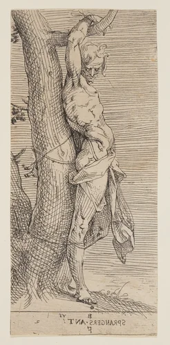 Saint Sebastian by Bartholomeus Spranger, print, 1590