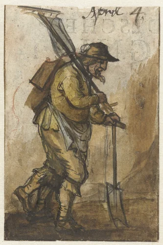 April by anonymous, drawing, 1600-1699