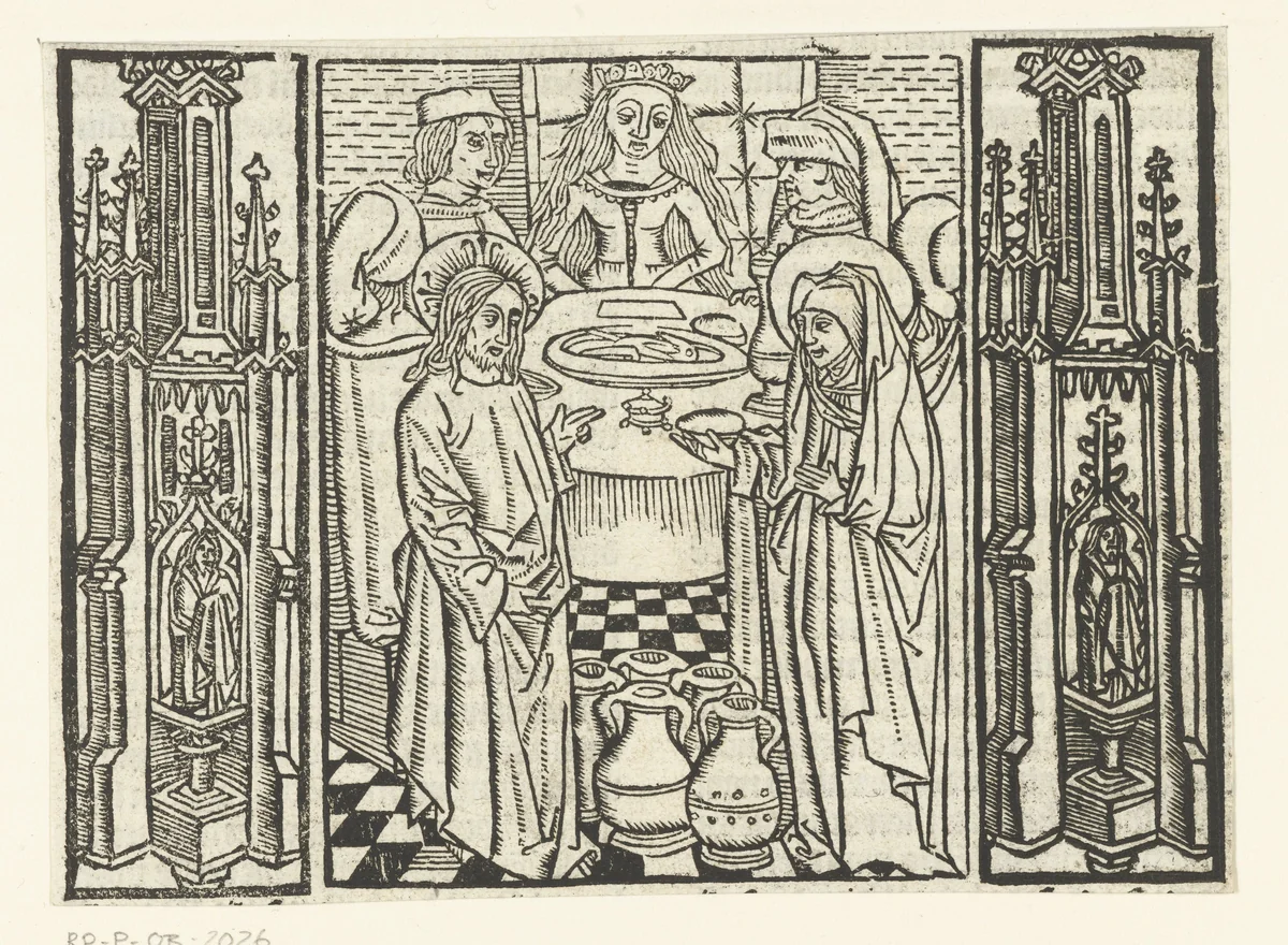 Bruiloft te Kana by Unknown, print, 1480-1500