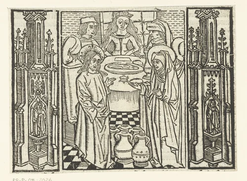 Bruiloft te Kana by Unknown, print, 1480-1500