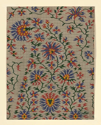 Mise-en-carte (Point-paper) by France, textile, 1760-1790