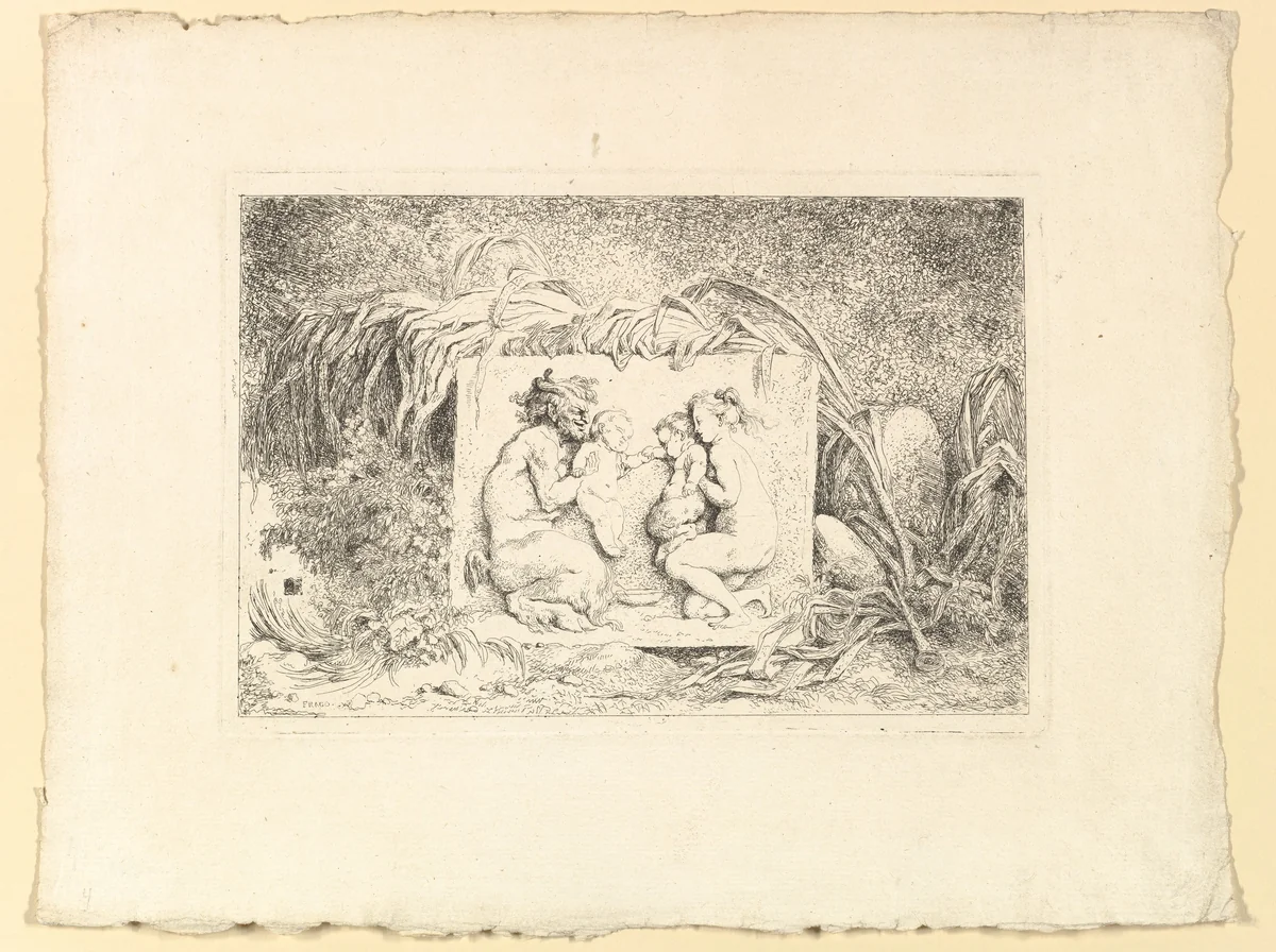 The Satyr's Family by Jean Honoré Fragonard, print, 1763