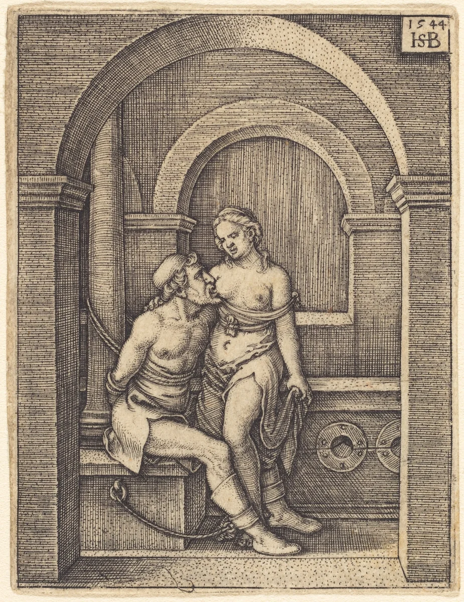 Cimon and Pero by Sebald Beham, print, 1544