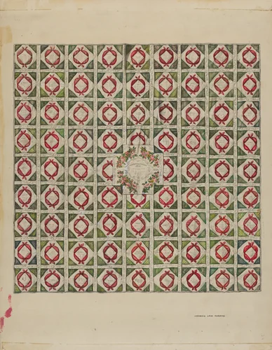 Quilt (Bed Covering) by Francis Law Durand, index of american design, 1936