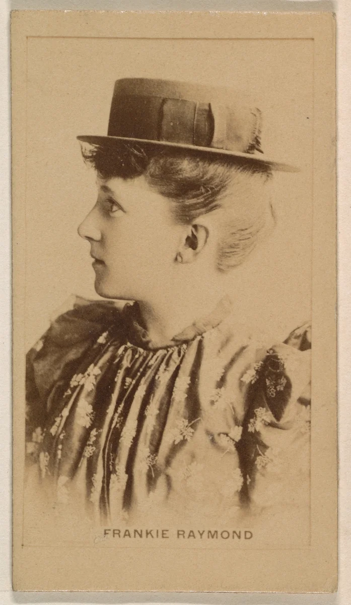 Frankie Raymond, from the Actresses series (N245) issued by Kinney Brothers to promote Sweet Caporal Cigarettes by Kinney Brothers Tobacco Company, photograph, 1890