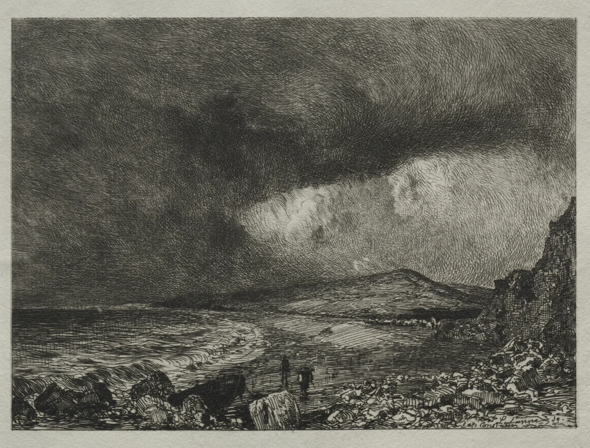 The Bay of Weymouth by Maxime Lalanne, print, 1873