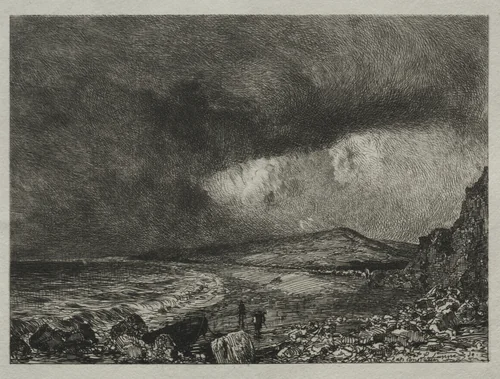 The Bay of Weymouth by Maxime Lalanne, print, 1873