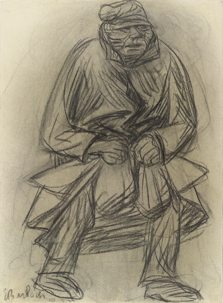 The Miser (Der Geizige) by Ernst Barlach, drawing, 1922