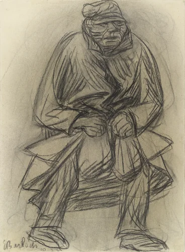 The Miser (Der Geizige) by Ernst Barlach, drawing, 1922