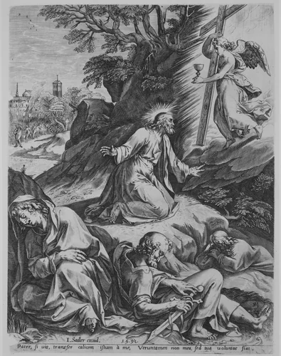 The Agony of Christ on Mount Olive by Monogrammist SM, print, 1569