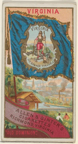 Virginia, from Flags of the States and Territories (N11) for Allen & Ginter Cigarettes Brands by Allen & Ginter, print, 1888