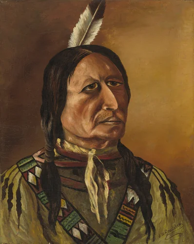 Plains Indian by J.W. Bradshaw, painting, 1875-1900