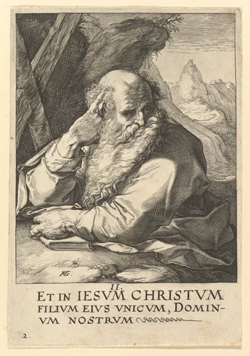 St. Andrew, from "Christ, the Apostles and St. Paul with the Creed" by Hendrick Goltzius, print, 1584-1594