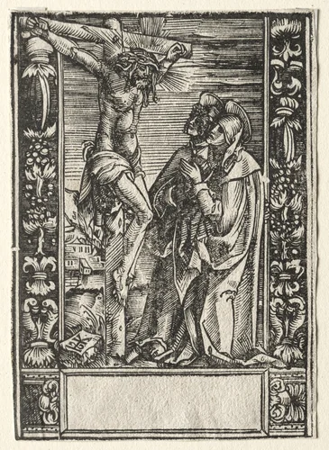 St. Mary and St. John Before the Cross by Hans Springinklee, print