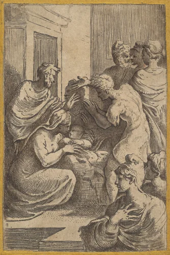 The Nativity by Parmigianino, print, 1515-1540