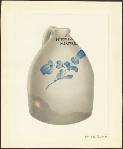 Stoneware Jug by Annie B. Johnston, index of american design, 1937