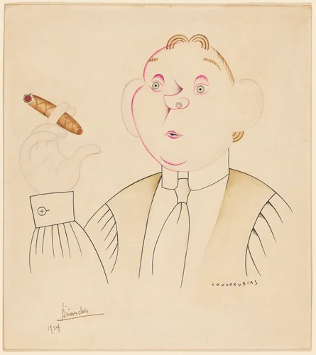 H.L. Mencken by Miguel Covarrubias, drawing, 1924