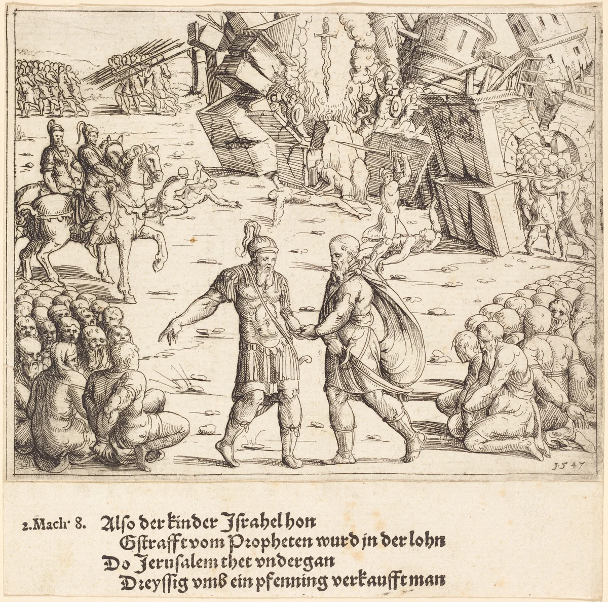 The Victory of Judas Maccabeus Over Niccanor by Augustin Hirschvogel, print, 1547