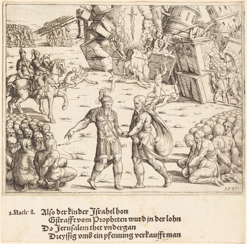 The Victory of Judas Maccabeus Over Niccanor by Augustin Hirschvogel, print, 1547