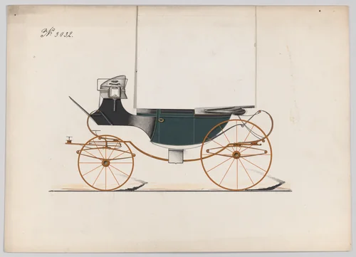 Design for Landaulet, no. 3032 by Brewster & Co., drawing, 1874
