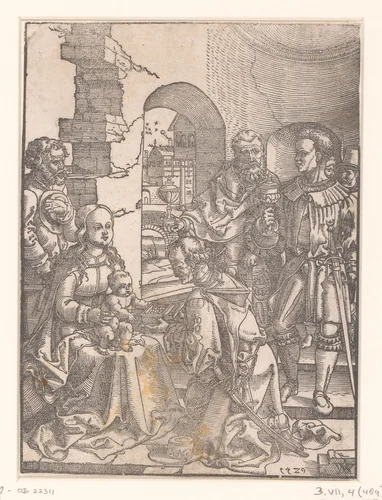 Aanbidding der koningen by anonymous, print, 1529