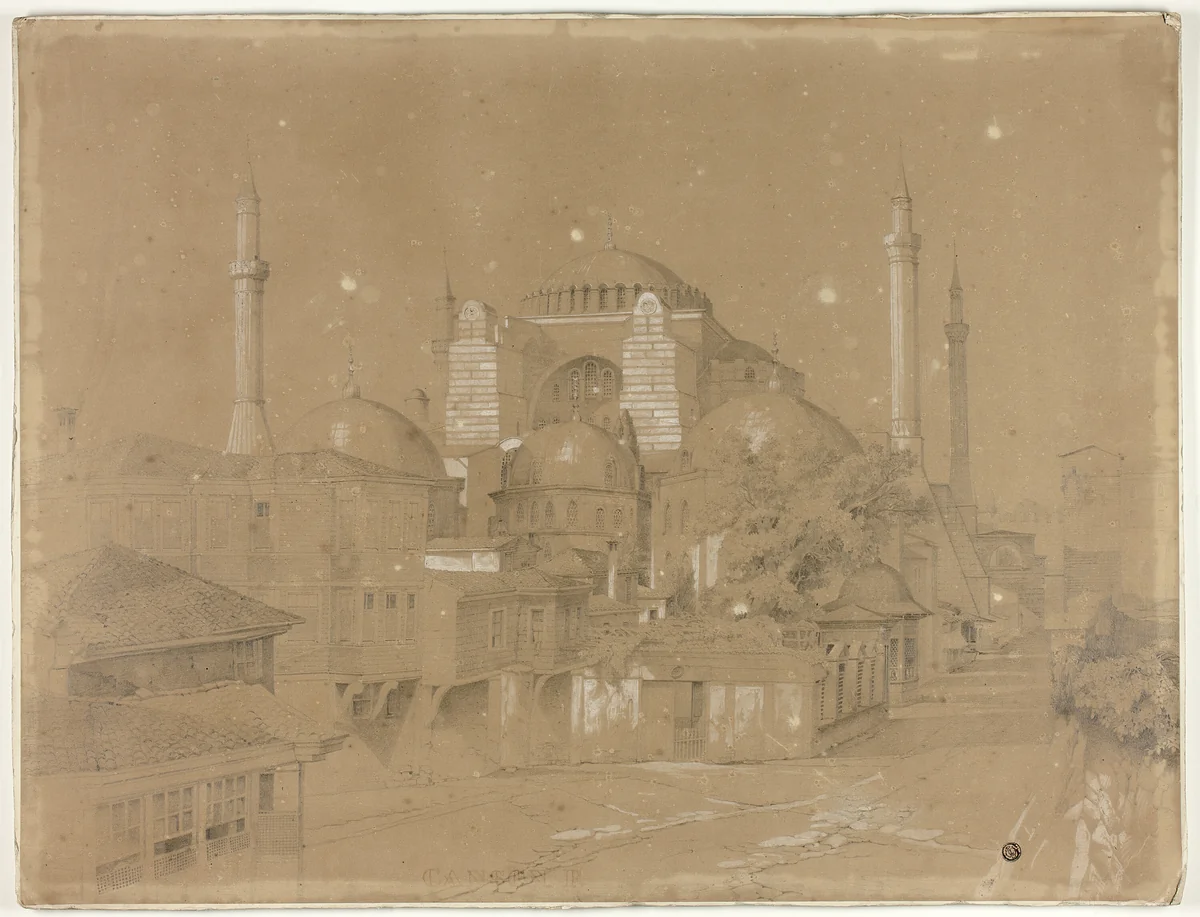View of Constantinople by David Roberts, drawing, 1840-1845