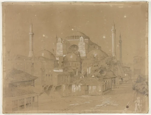 View of Constantinople by David Roberts, drawing, 1840-1845