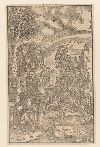 Twee rechters van Israël in harnas by anonymous, print, 1541