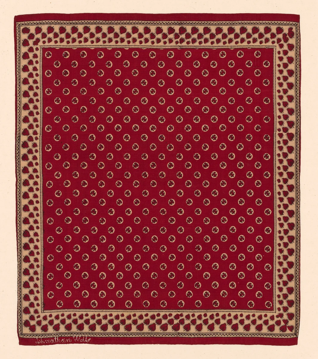 Handkerchief by United States, textile, 1790-1810