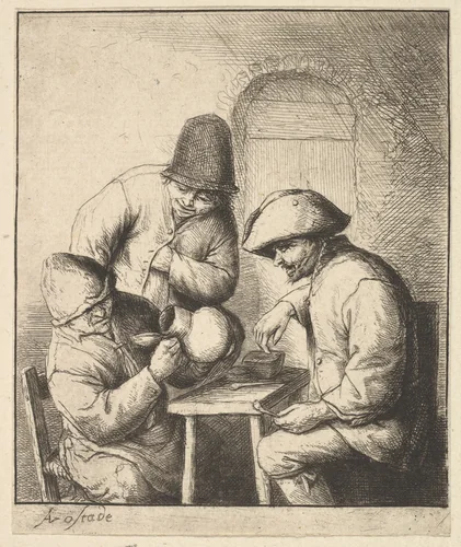 Empty Jug by Adriaen van Ostade, print, 1610-1685