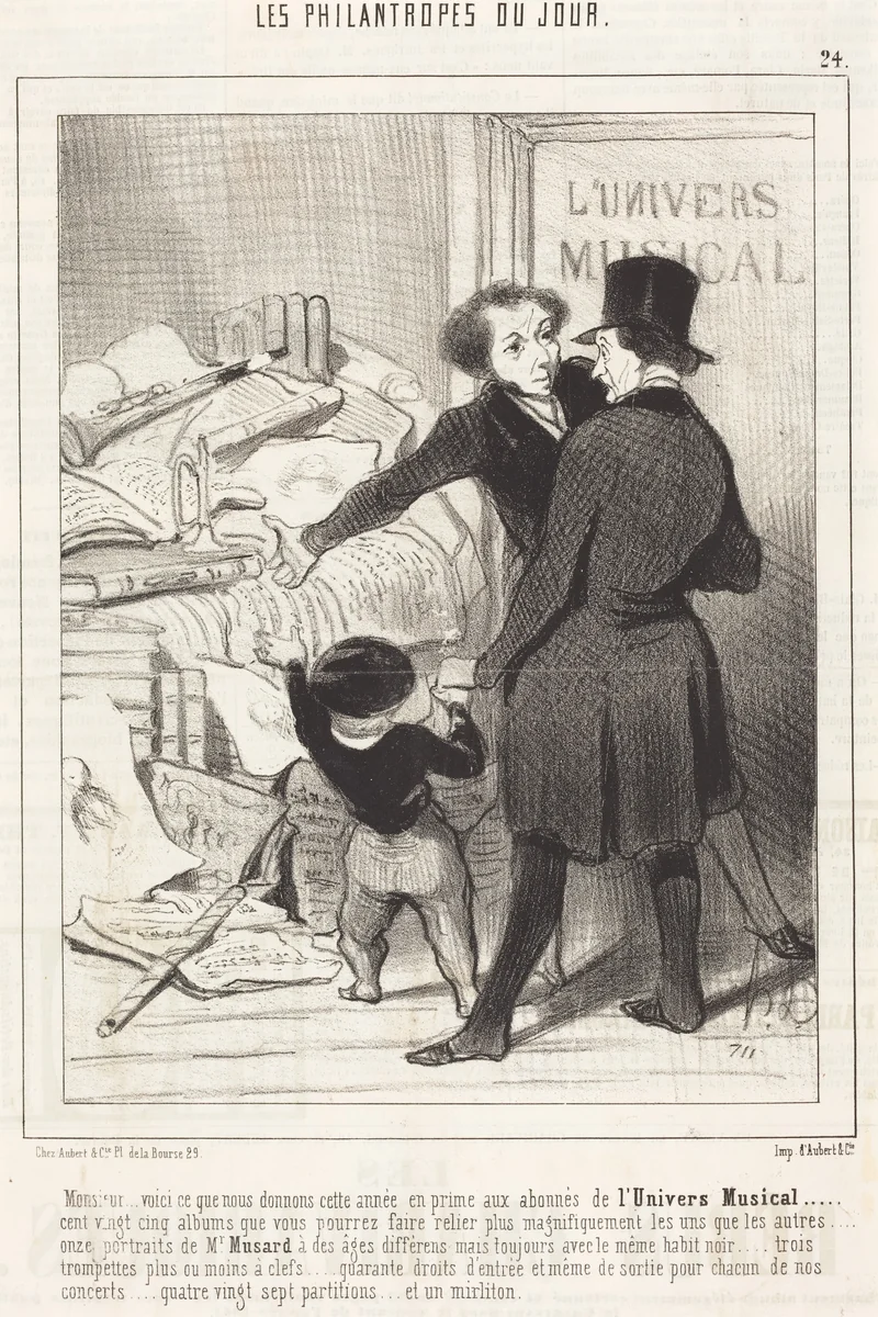 Monsieur... voici ce que nous donnons... en prime... by Honoré Daumier, print, 1845
