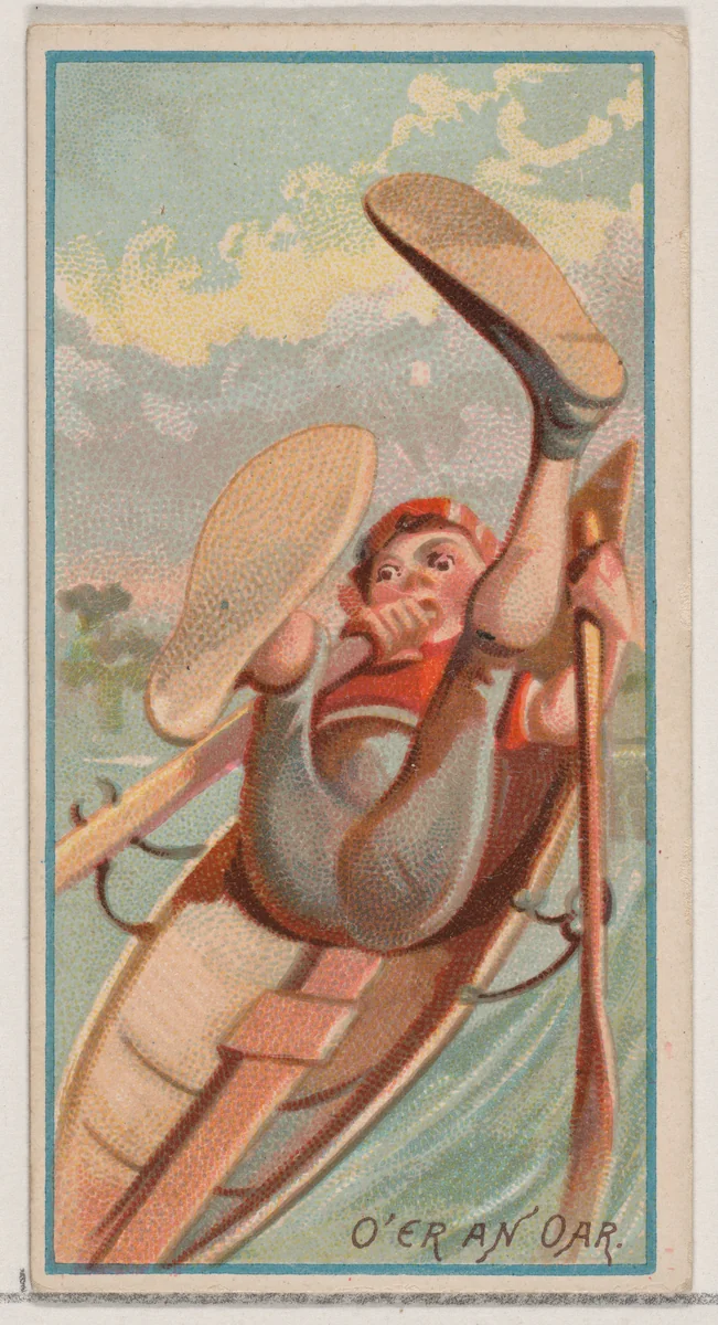 O'er an Oar, from the Jokes series (N87) for Duke brand cigarettes by W. Duke, Sons & Co., print, 1890