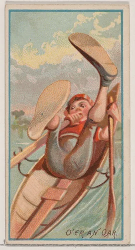 O'er an Oar, from the Jokes series (N87) for Duke brand cigarettes by W. Duke, Sons & Co., print, 1890