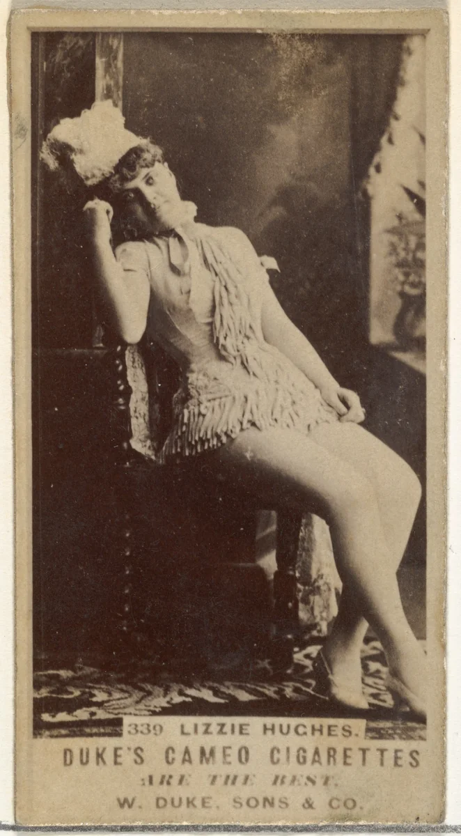 Card Number 330, Lizzie Hughes, from the Actors and Actresses series (N145-5) issued by Duke Sons & Co. to promote Cameo Cigarettes by W. Duke, Sons & Co., photograph, 1880-1889