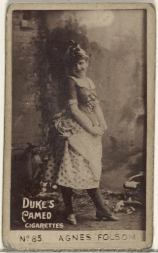 Card Number 85, Agnes Folsom, from the Actors and Actresses series (N145-4) issued by Duke Sons & Co. to promote Cameo Cigarettes by W. Duke, Sons & Co., photograph, 1880-1889