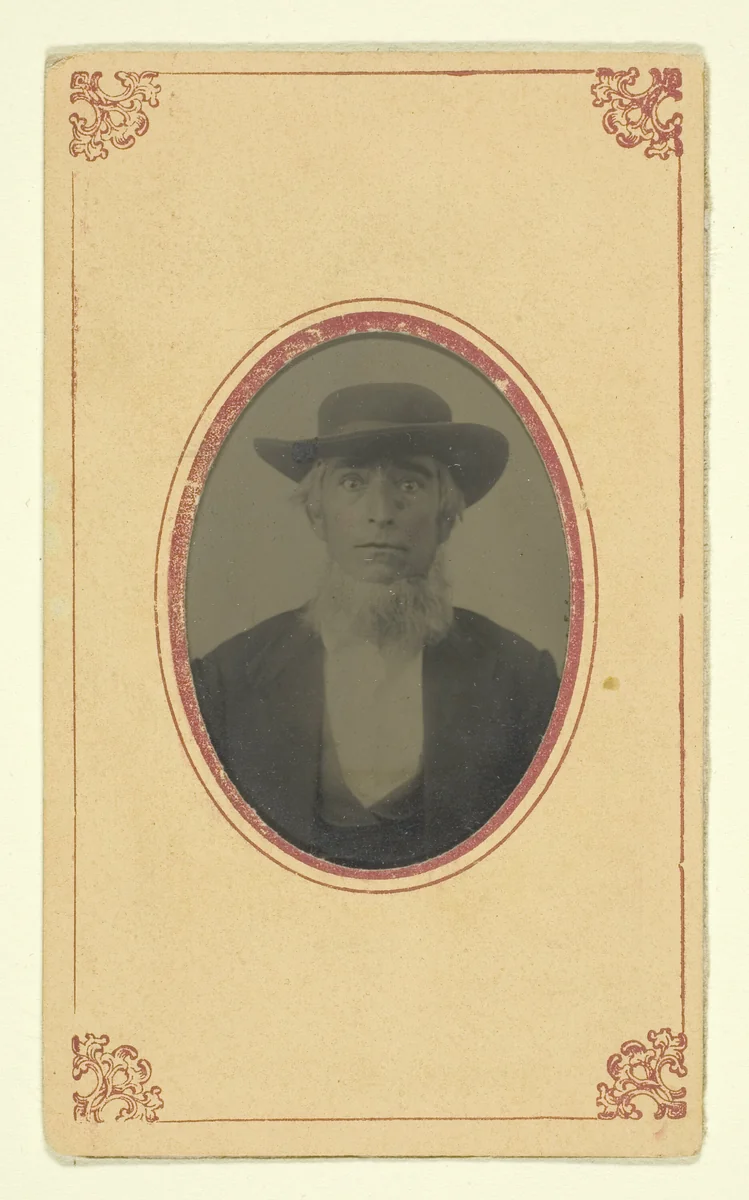 Untitled (Portrait of a Bearded Man with Hat) by Artist Unknown, photograph, 1840-1900