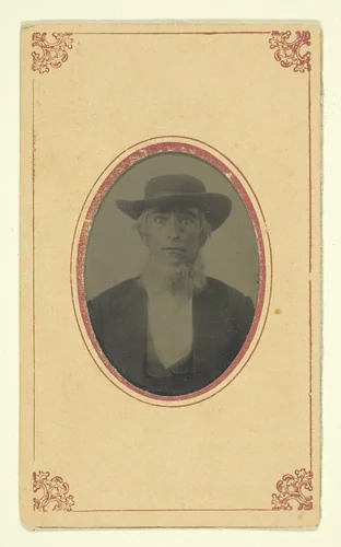 Untitled (Portrait of a Bearded Man with Hat) by Artist Unknown, photograph, 1840-1900