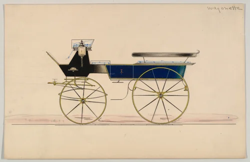 Wagonette (unnumbered) by Brewster & Co., drawing, 1865-1875