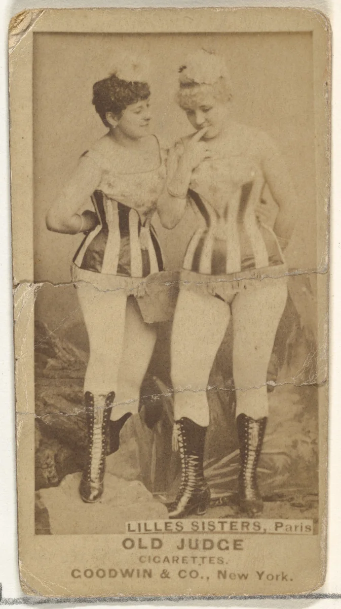 Lilles Sisters, Paris, from the Actors and Actresses series (N171) for Old Judge Cigarettes by Goodwin & Company, photograph, 1886-1890