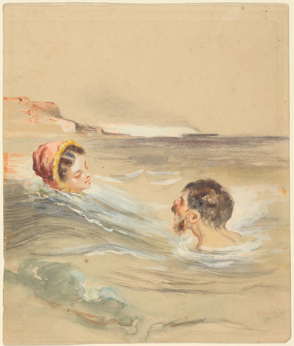 Male and Female Bathers by Alfred Grévin, drawing, 1827-1892