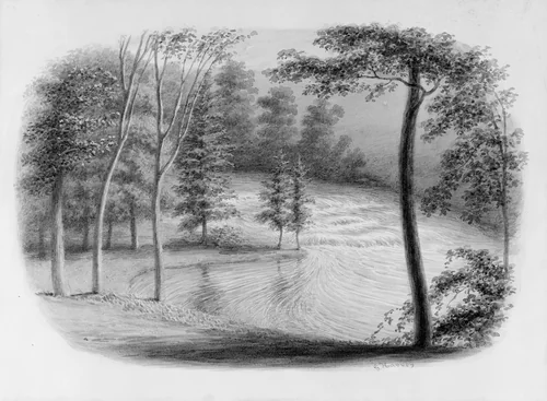 A Brook (from Hosack Album) by George Harvey, artwork, 1800-1878