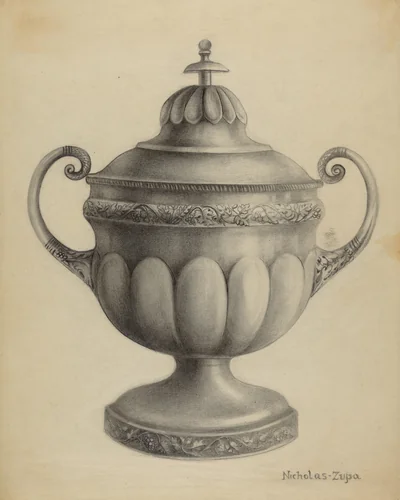 Silver Sugar Bowl by Nicholas Zupa, index of american design, 1936