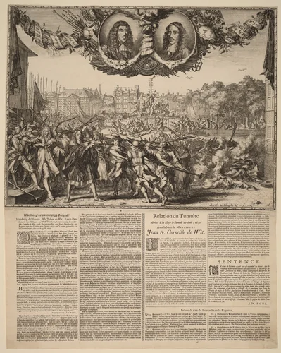Afbeelding en waarachtigh Verhaal... (Representation of the True Story of Johan de Witt...) by Romeyn de Hooghe, print, 1672