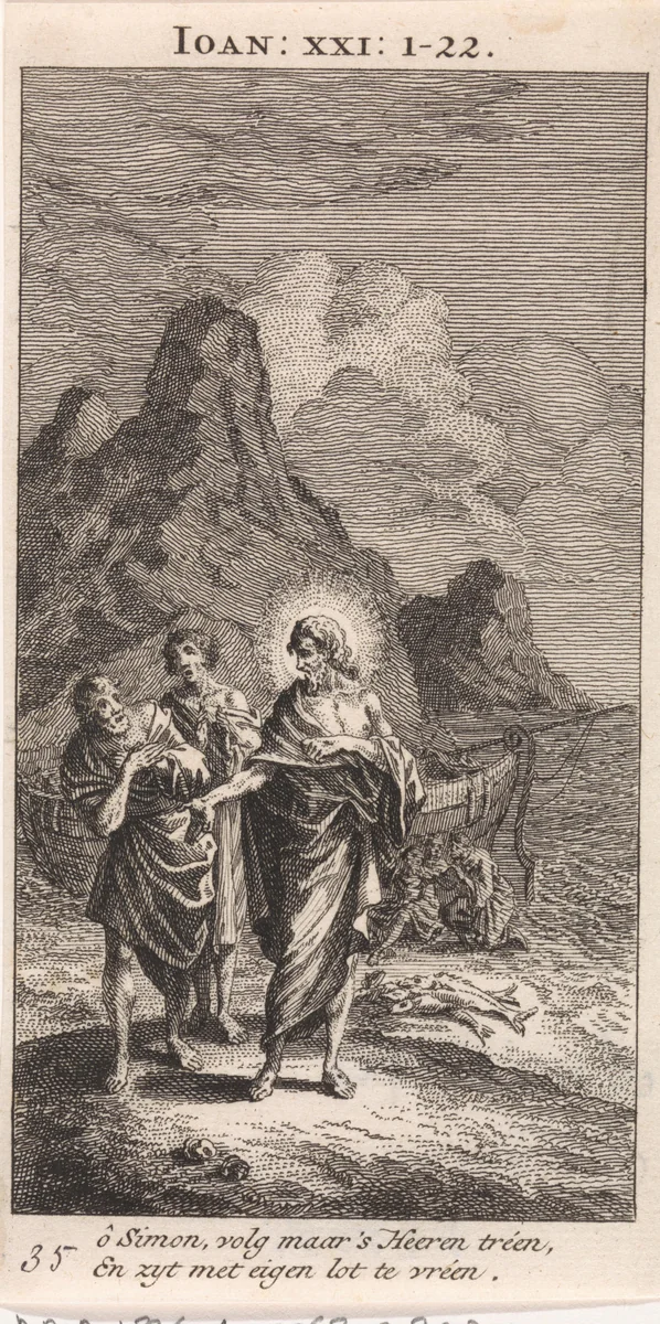 Christus verschijnt bij het Meer van Galilea by anonymous, print, 1712